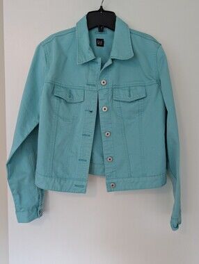 GAP Turquoise Cotton Denim Jacket
